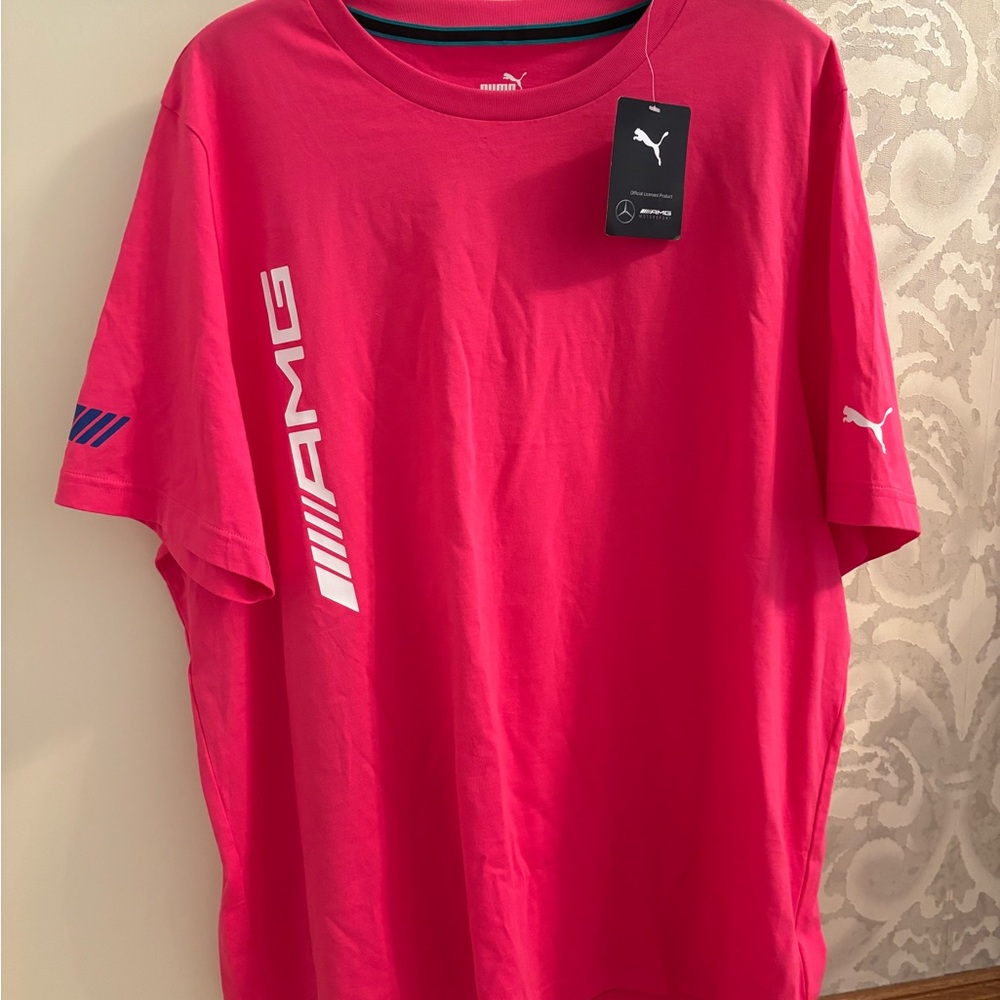 Puma Men's Vibrant Pink AMG Mercedes Benz  Tee